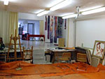 atelier Amsterdam ; painting space( in background  collage-paintings paintinggroup)  2010 